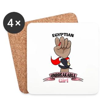Egyptian Girl Unbreakable I Egyptian Heritage I - Coasters (set of 4) - white - Front
