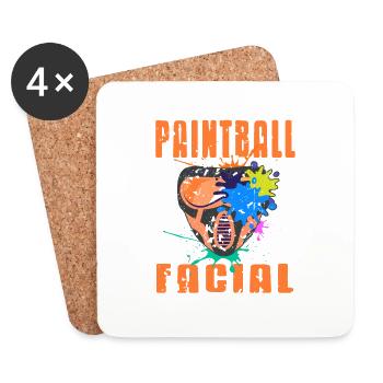 PAINTBALL Facial Retro Funny Paintball Player - Coasters (set of 4) - white - Front