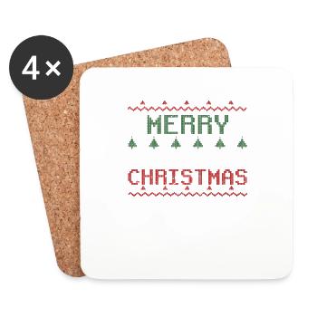 Noël moche Blagues sales Vacances - Dessous de verre (lot de 4) - blanc - Devant