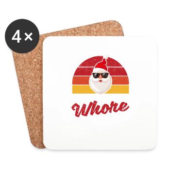 Dirty Santa Claus Offensive Weihnachten Nichts für - Untersetzer (4er-Set) - Weiß - Vorne