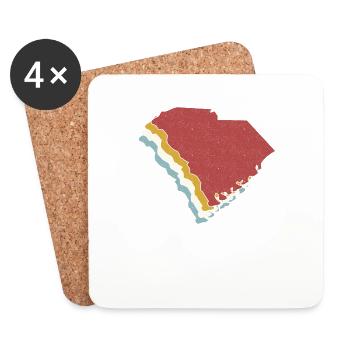 USA State - Vintage Map South Carolina - Coasters (set of 4) - white - Front