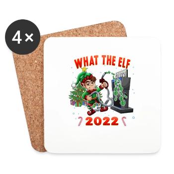 Funny Elf What the Elf 2022 Christmas - Coasters (set of 4) - white - Front