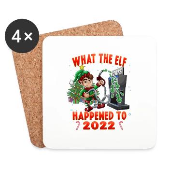 Drôle de Noël 2022 Elf - Ce qui s’est passé t - Dessous de verre (lot de 4) - blanc - Devant
