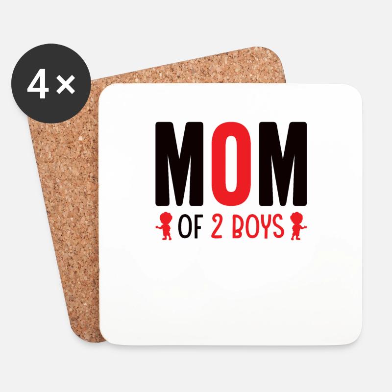 Mama Von Zwei Jungs Mutter Muttertag - Untersetzer (4er-Set) - Weiß
