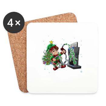 Cuet Elf Noël Ce que l’Elfe - Dessous de verre (lot de 4) - blanc - Devant