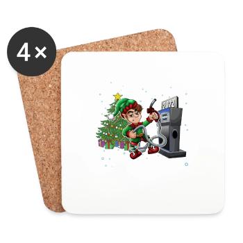 Biden What the Elf High Gas Prices Christmas Funny - Coasters (set of 4) - white - Front