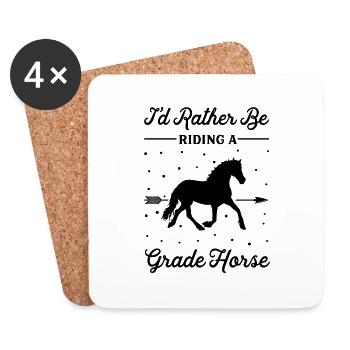 Monter sur un cheval de première classe - Dessous de verre (lot de 4) - blanc - Devant