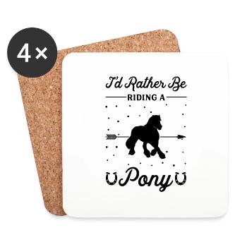 Ein Pony Reiten - Untersetzer (4er-Set) - Weiß - Vorne