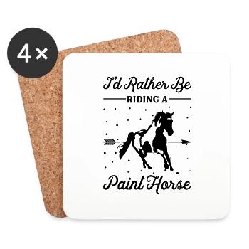 Riding a lacquer horse - Coasters (set of 4) - white - Front