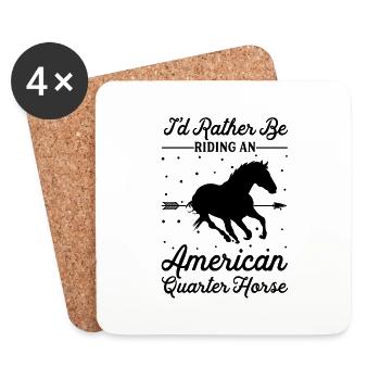 Monter un Quarter Horse américain - Dessous de verre (lot de 4) - blanc - Devant