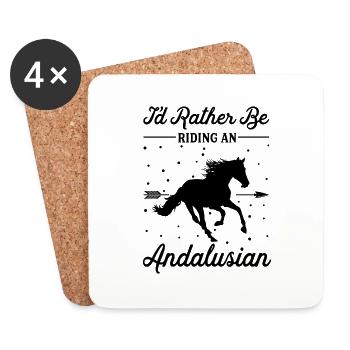 Riding an Andalusian horse - Coasters (set of 4) - white - Front