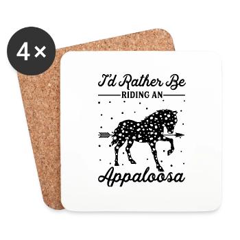 Monter un cheval Appaloosa - Dessous de verre (lot de 4) - blanc - Devant