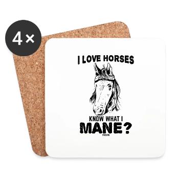 I love riding and horses - Coasters (set of 4) - white - Front