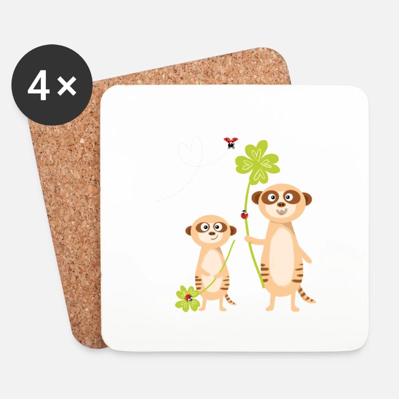 Edmännchen Glück - Coasters (set of 4) - white