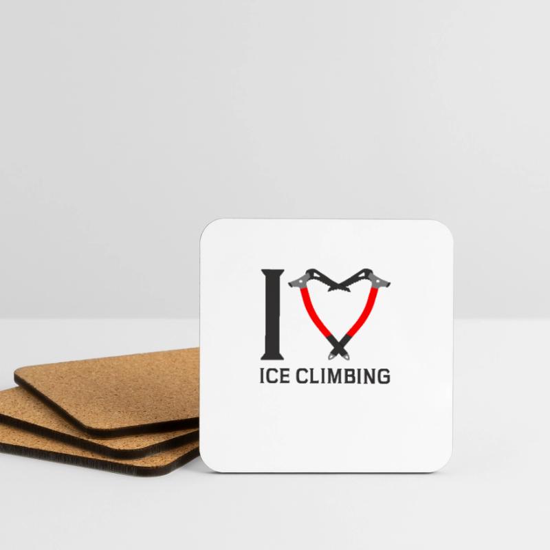 Ich Liebe Eisklettern Eiskletterer Eispickel Untersetzer (4er-Set)