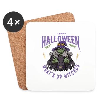 WHAT´S UP WITCHES - Untersetzer (4er-Set) - Weiß - Vorne