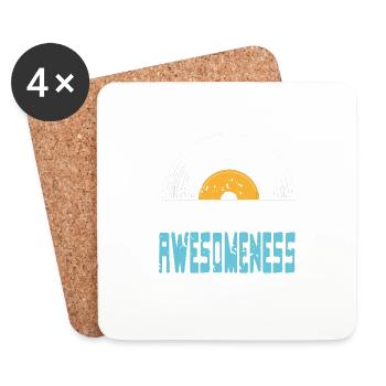 You're Looking At Awesomeness Cool Retro Funny DJ - Coasters (set of 4) - white - Front