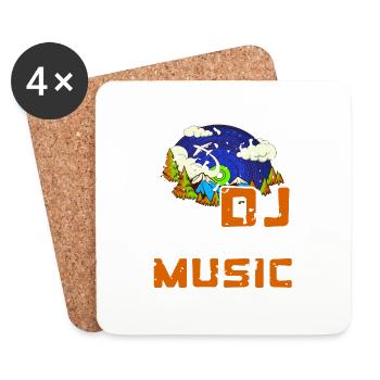 I'm A DJ & Fly With My Music Cool Retro DJ - Coasters (set of 4) - white - Front