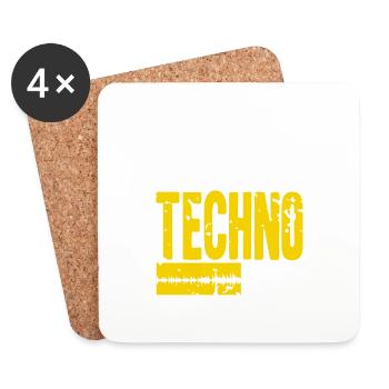 Tonight's Forecast 99% Chance Techno Music - Coasters (set of 4) - white - Front