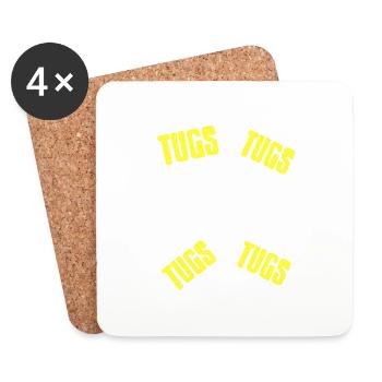 TUGS TUGS Cool Retro TECHNO DJ Lover Designs - Untersetzer (4er-Set) - Weiß - Vorne