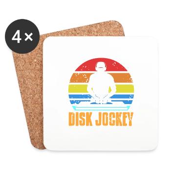 Retro Vintage DJ Disk Jockey Designs T-Shirt - Coasters (set of 4) - white - Front