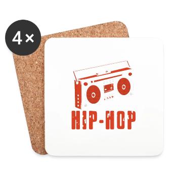 Retro HIP-HOP Boom Box Design For Hip Hop Lovers - Coasters (set of 4) - white - Front