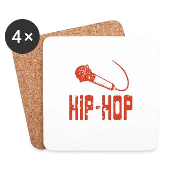 Awesome Retro HIP-HOP Microphone Design T-Shirt - Untersetzer (4er-Set) - Weiß - Vorne