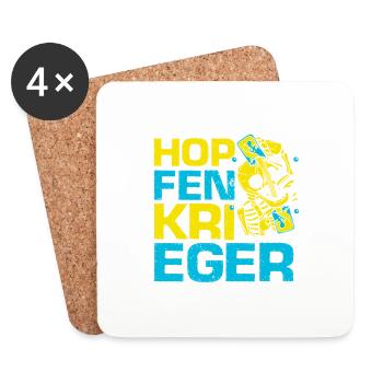 Hopfenkrieger Saufen Lustiges Bier Liebhaber Biert - Untersetzer (4er-Set) - Weiß - Vorne
