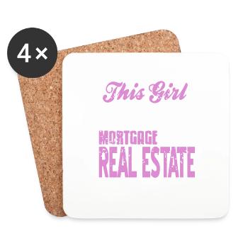 This Girl Sells Mortgage Real Estate Got Referrals - Coasters (set of 4) - white - Front