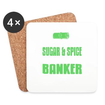 J’ai fait du sucre et des épices et des conseils de banquier drôles - Dessous de verre (lot de 4) - blanc - Devant