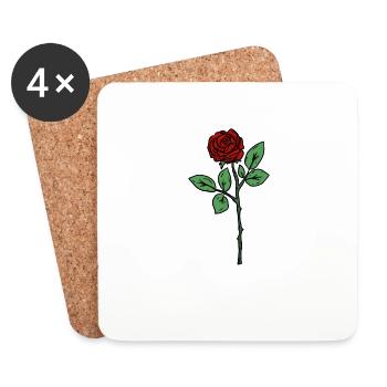 Roses, ChaneI and - Coasters (set of 4) - white - Front