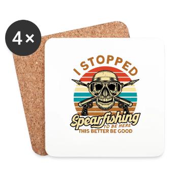 Spearfisher Stop Spearfishing Gift - Coasters (set of 4) - white - Front
