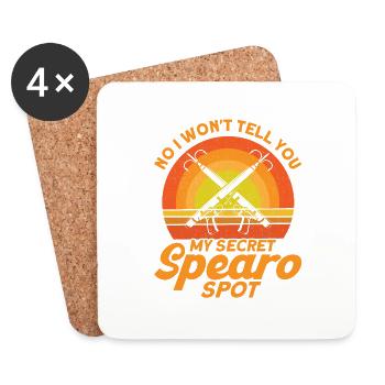 Spearfisher My secret spearfish spot - Coasters (set of 4) - white - Front