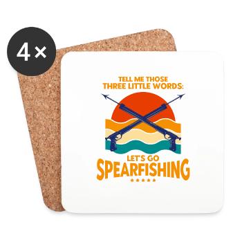 Spearfisher Let’s go spearfishing Cadeau - Dessous de verre (lot de 4) - blanc - Devant
