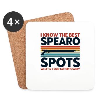 Spearfishers The Best Spearfisher Spots - Coasters (set of 4) - white - Front