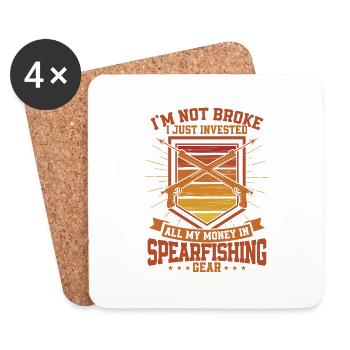 Spearfishing Freediver Spearfisher Fisherman - Coasters (set of 4) - white - Front