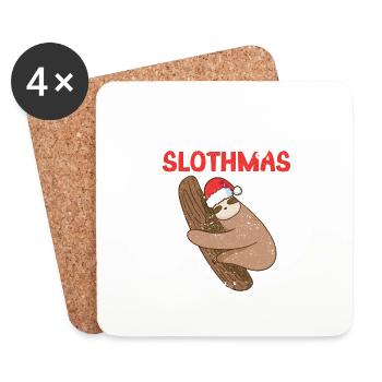 Funny sloth lovers Christmas Pajamas XMAS - Coasters (set of 4) - white - Front