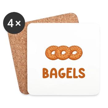 Bagel Food Gift Bagel - Coasters (set of 4) - white - Front