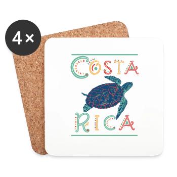 Turtle Costa Rica Vacation, Costa Rica Travel - Coasters (set of 4) - white - Front