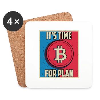 It's time for plan B - Dessous de verre (lot de 4) - blanc - Devant