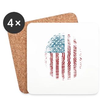 Amerikanischer Flagge USA United States Of America - Untersetzer (4er-Set) - Weiß - Vorne