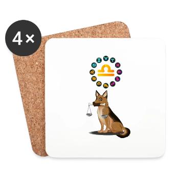 Funny Dog Lover Horoscope Libra Zodiac Sign Cool - Coasters (set of 4) - white - Front