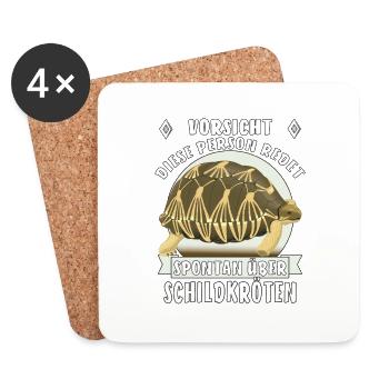VORSICHT DIESE PERSON REDET SPONTAN ÜBER SCHIL - Untersetzer (4er-Set) - Weiß - Vorne