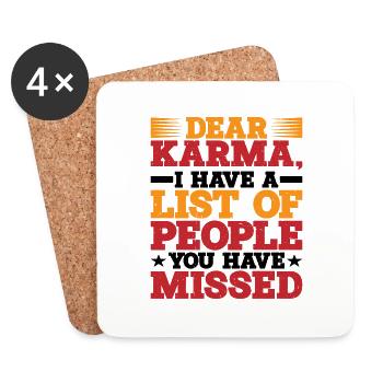 Dear Karma, I Have A List Of People - Untersetzer (4er-Set) - Weiß - Vorne