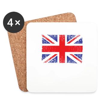 Great Britain, British Flag, United Kingdom Flag, - Coasters (set of 4) - white - Front
