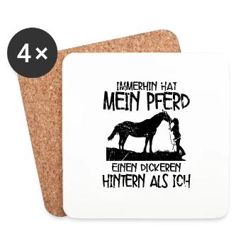 Pferde - Untersetzer (4er-Set) - Weiß - Vorne