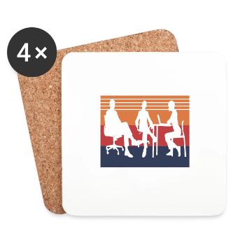 Hate Boring Office Retro Drôle T-Shirt Cadeau - Dessous de verre (lot de 4) - blanc - Devant