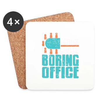 Alors je ne peux pas je déteste ennuyeux bureau vintage drôle - Dessous de verre (lot de 4) - blanc - Devant