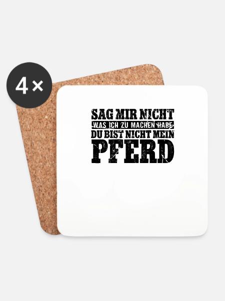 Pferde - Untersetzer (4er-Set) - Weiß