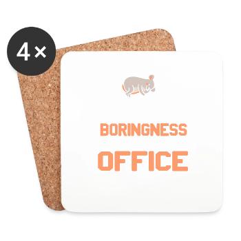 Réveillez-moi quand l’ennui dans ce bureau est terminé - Dessous de verre (lot de 4) - blanc - Devant